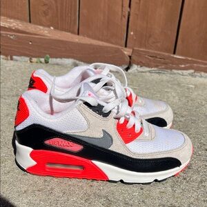 Nike Air Max White and Red Sneakers